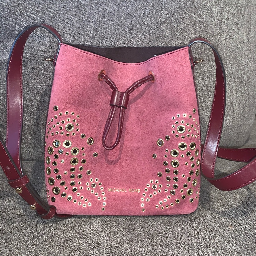 Michael Kors Cary Embellished Suede Bag
